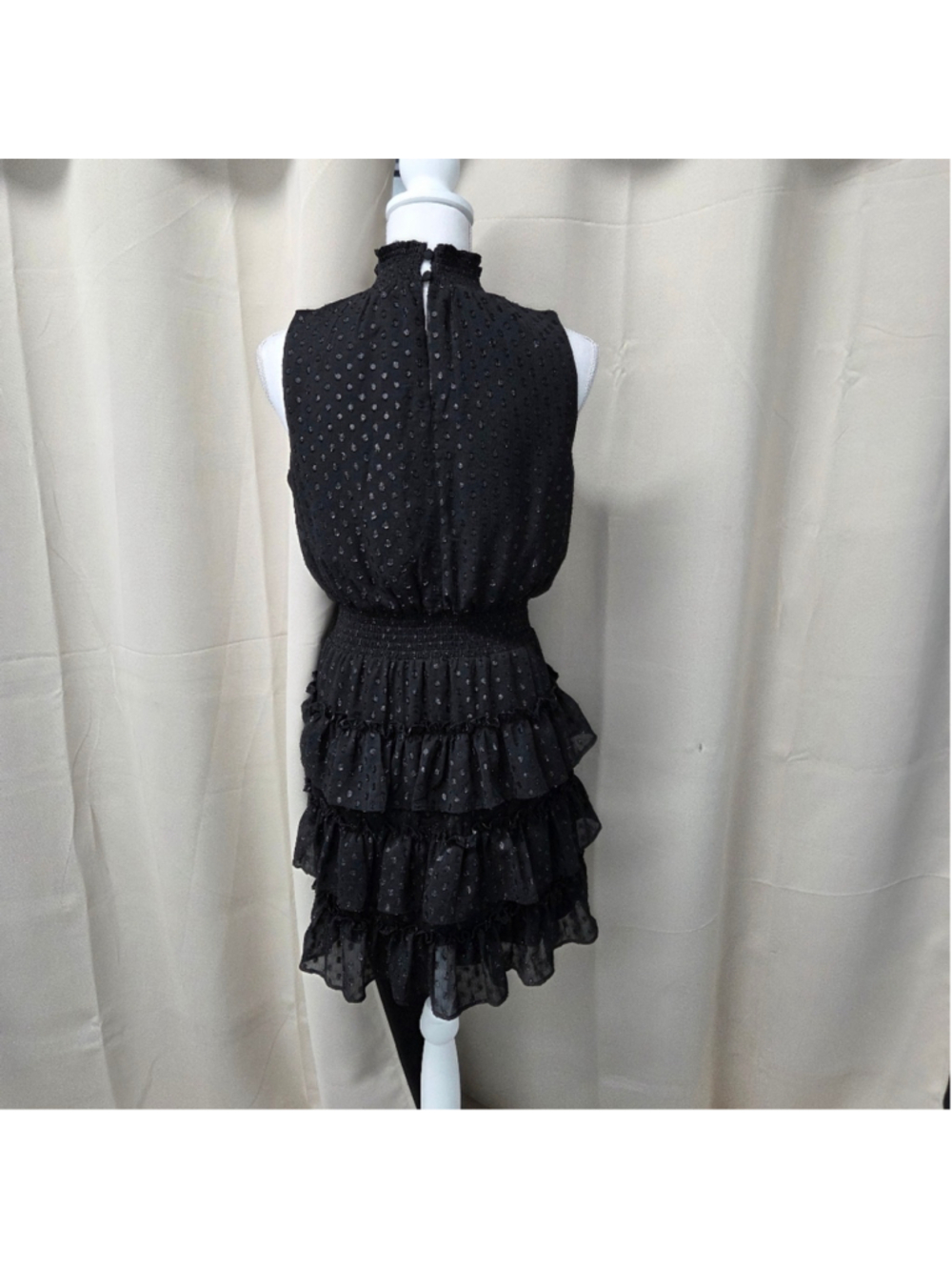 1. State Black Ruffled Mini Dress Whimsigoth Feminine Size M - Picture 2 of 5